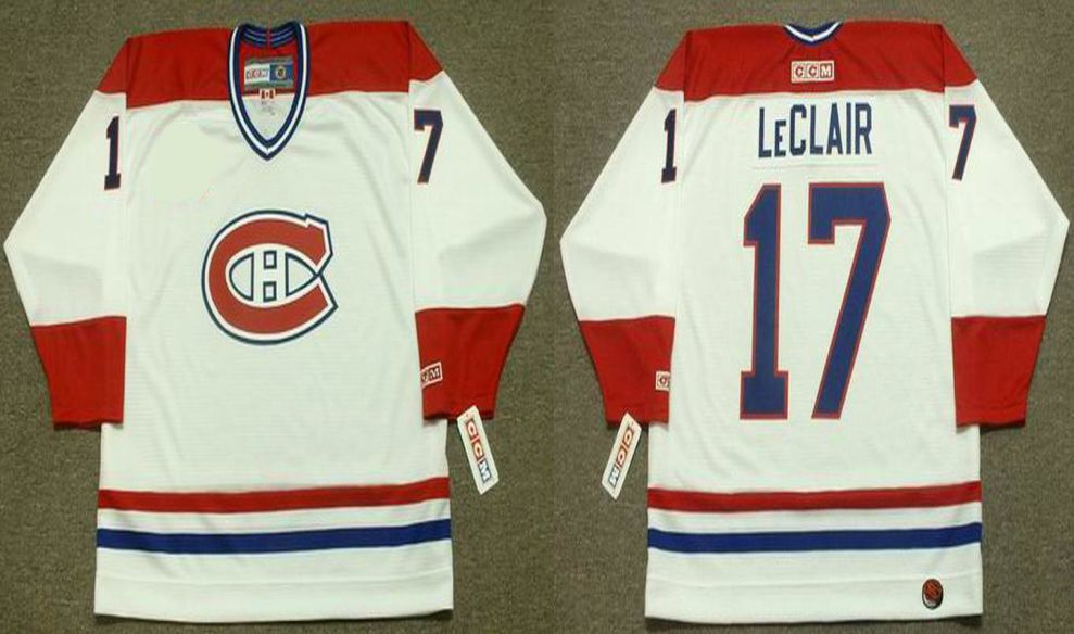 2019 Men Montreal Canadiens 17 Leclair White CCM NHL jerseys
